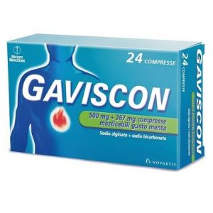 Gaviscon 24 compresse menta 500+267mg