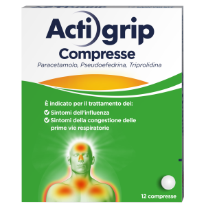 Actigrip 12 compresse 2,5+60+500mg