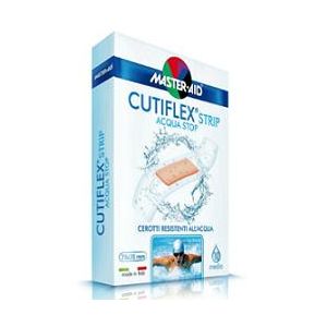 Cerotto master-aid cutiflexmed strip trasparente impermeabile supporto in poliuretano grande 10 pezzi