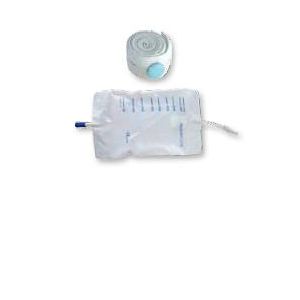 Sacca raccogli urina da gamba per incontinenza in pvc 750 ml tubo raccordo diritto 30 cm+rubinetto scarico+valvola antireflusso+2 fasce a bottoni 10 pezzi