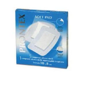Garza compressa prontex soft pad 10x8 cm 6 pezzi (5 tnt + 1 impermeabile aqua pad)