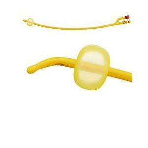 Catetere foley a media permanenza  rusch gold plus a 2 vie in silkolatex lattice-silicone per adulto ch18 lunghezza 40 cm punta tiemann a 1 fori palloncino 5-15 ml 1 pezzo