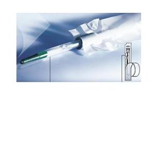 Catetere vescicale per cateterismo intermittente lubrificato in gel in pvc monouso con capsula di gel integrata mobile 2 fori atraumatici lunghezza 40cm uomo punta ergothan ch12