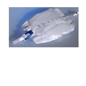 Sacca raccogli urina da gamba per incontinenza in pvc 750 ml tubo raccordo diritto 10 cm+rubinetto scarico+valvola antireflusso+2 fasce a bottoni 30 pezzi