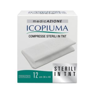 Icopiuma garza compressa in tessuto non tessuto autoadesiva 36x40cm 12 pezzi