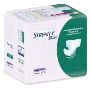Pannolone per incontinenza a mutandina serenity softdry maxi large 15 pezzi