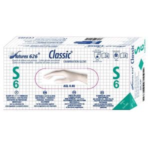 Guanto in lattice monouso non sterile con polvere naturex 626 classic misura small 100 pezzi