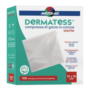 Garza compressa master-aid dermatess cotone 10x10cm 100 pezzi
