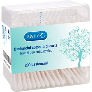 Alvita bastoncini cotonati di carta 200 pezzi