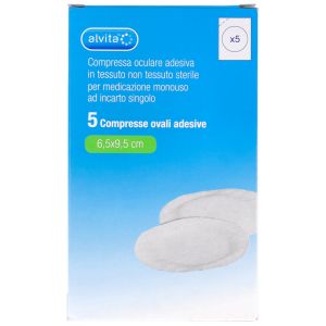 Compressa oculare autoadesiva alvita tnt ovali 6,5x9,5cm 5 pezzi