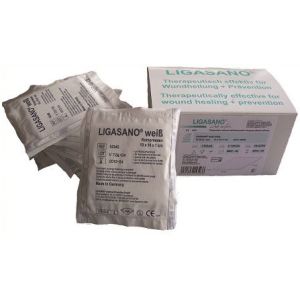 Medicazione in compresse di poliuretano espanso formato da reticoli cellulari a nido d'ape 10x10x1cm 10 pezzi