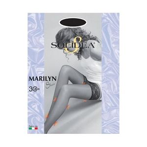 Marilyn 30 sheer calza autoreggente nero 4