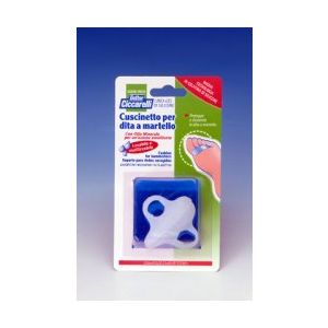 Cuscinetto per dita a martello realizzato in gel di siliconebianco semitrasparente sagomata per proteggere e distendere le dita contratte igienepiede 2 pezzi