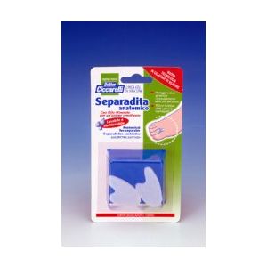 Separadita anatomico per piede realizzato in gel di silicone bianco semitrasparente sagomato igienepiede 2 pezzi