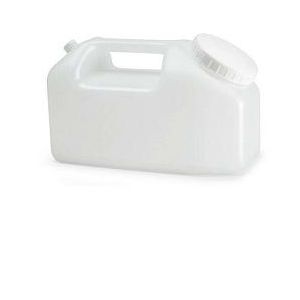 Contenitore a tanica per la raccolta delle urine 24 ore,in polietilene trasparente+tappo a vite con scala graduata da 500 a 2500ml