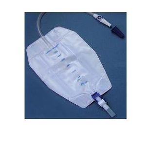 Sacca raccogli urina da gamba per incontinenza 3 camere comfort 500 ml a basso profilo in pvc lato rivestito tnt con tubo diritto 45 cm senza punto di prelievo 8 pezzi