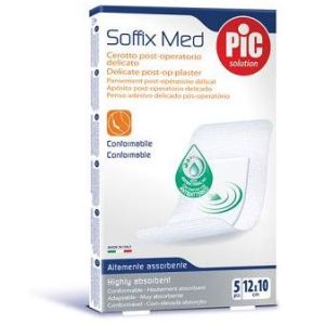 Cerotto pic soffix med in tnt con tampone centrale assorbente sterile monouso 10x12 cm antibatterico 5 pezzi