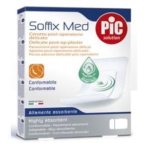 Cerotto pic soffix med in tnt con tampone centrale assorbente sterile monouso sterile 25x10 cm antibatterico 3 pezzi