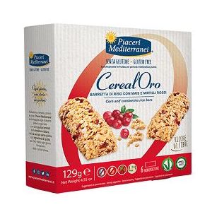 Piaceri mediterranei cerealoro barretta di riso con mais e mirtilli rossi 6 pezzi da 21,5 g
