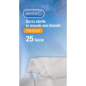 Alvita garza sterile in tessuto non tessuto 10x10cm 25 pezzi