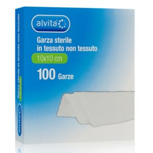 Alvita garza sterile in tessuto non tessuto 10x10cm 100 pezzi