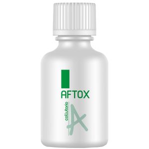 Aftox collutorio flacone bianco, con tappo e misurino dispositivo medico indicato in tutte le lesioni del cavo orale e nei processi infiammatori correlati 100 ml 1 pezzo