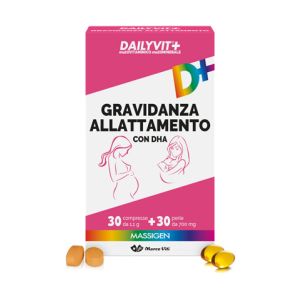 Massigen gravidanza allattamento con acido folico multivitaminico e multiminerale 30 compresse rivestite da 1,1 g + 30 perle da 700 mg