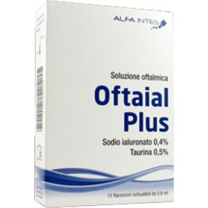 Soluzione oftalmica oftaial plus acido ialuronico 0,4% e taurina 15 flaconcini richiudibili da 0,6 ml