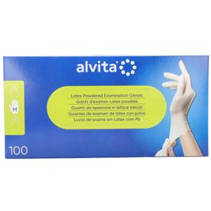Guanti da ispezione alvita in lattice talcati m 100 pezzi