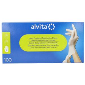 Guanti da ispezione alvita in lattice talcati l 100 pezzi
