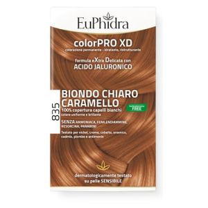 Euphidra colorpro gel colorante capelli xd 835 caramello 50 ml + attivante + balsamo + guanti