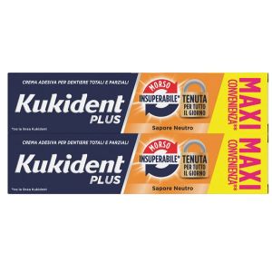 Kukident bipacco morso insuperabile crema adesiva dentiere 57 g x 2