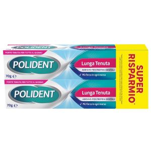 Adesivo protesi dentali polident lunga tenuta 2 tubetti x 70 g