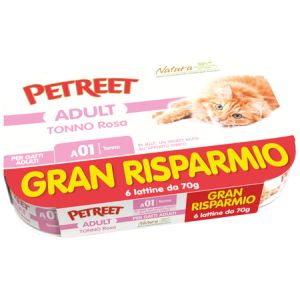 Petreet cat a01  gr tonno rosa 6x70 g