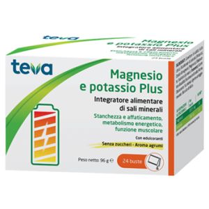 Magnesio potassio plus teva 24 bustine senza zuccheri aroma agrumi
