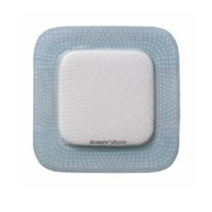 Medicazione biatain in schiuma di poliuretano con bordo adesivo in silicone per sacro 25x25 cm 5 pezzi