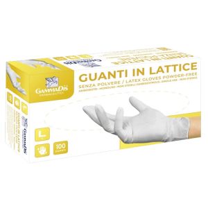 Guanti lattice con polvere medium 100 pezzi gammadis