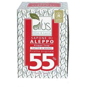 Alus olive & laurel sapone di aleppo fatto a mano 55% 200 g