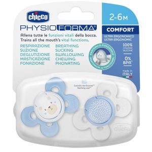 Chicco succhietto comfort boy silicone 2-6 mesi 2 pezzi