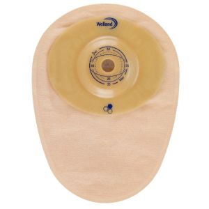 Sacca per colostomia welland aurum profile colo midi opaca ritagliabile diametro 13-48 mm inizio convessita' 48 mm 10 pezzi