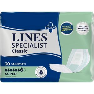 Pannolone lines specialist classic sagomato super 30 pezzi