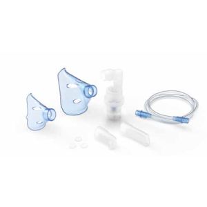 Soffio cube kit accessori ricambio con ampolla, boccaglio e focella nasale, maschera pediatrica e adulti, tubello e filtri di ricambio e borsa porta accessori