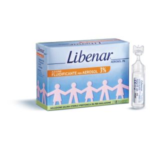 Soluzione salina ipertonica 3% libenar per inalazione con aerosol 18 flaconcini monouso x 4ml