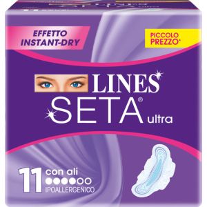 Lines seta ultra assorbenti con ali 11 pezzi