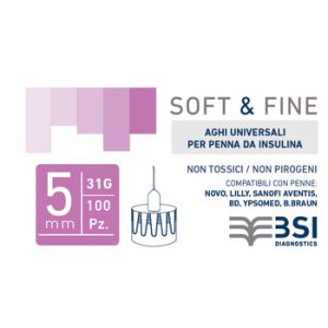 Ago per penna da insulina soft&fine 31 gauge 5 mm 100 pezzi