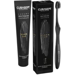 Curasept black luxury whitening dentifricio 75 ml + spazzolino