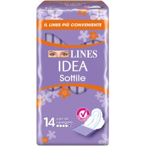 Lines idea assorbente sottile ripiegato con ali 14 pezzi