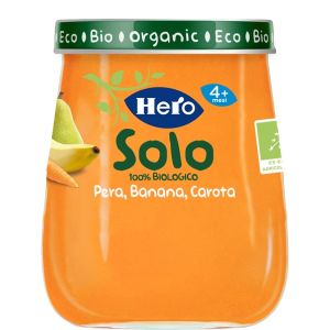 Hero baby omogeneizzato pera banana carota 100% bio 120 g