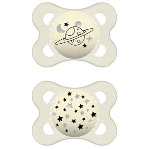 Mam succhietto original night 2-6 mesi silicone neutro 2 pezzi