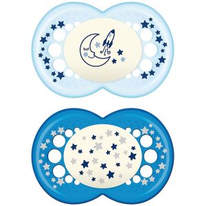 Mam succhietto original night 6+ mesi silicone maschio 2 pezzi